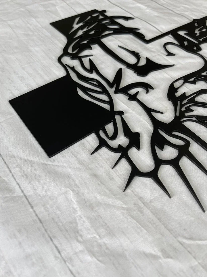 ChristCraft - Letrero Metálico con la cruz de Jesús Decoración de Pared con Cristo