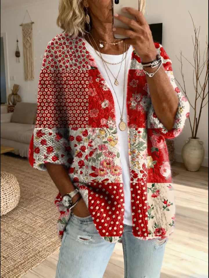 Stevena - Elegante Patrón Floral Suéter