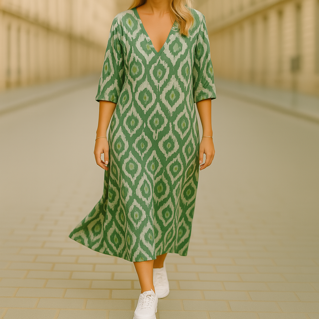 Ghislaine - Vestido Largo Con Estampado Bohemio