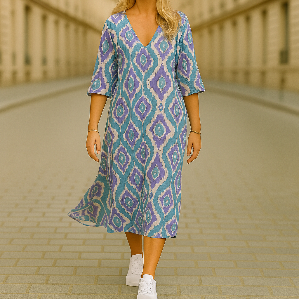 Ghislaine - Vestido Largo Con Estampado Bohemio