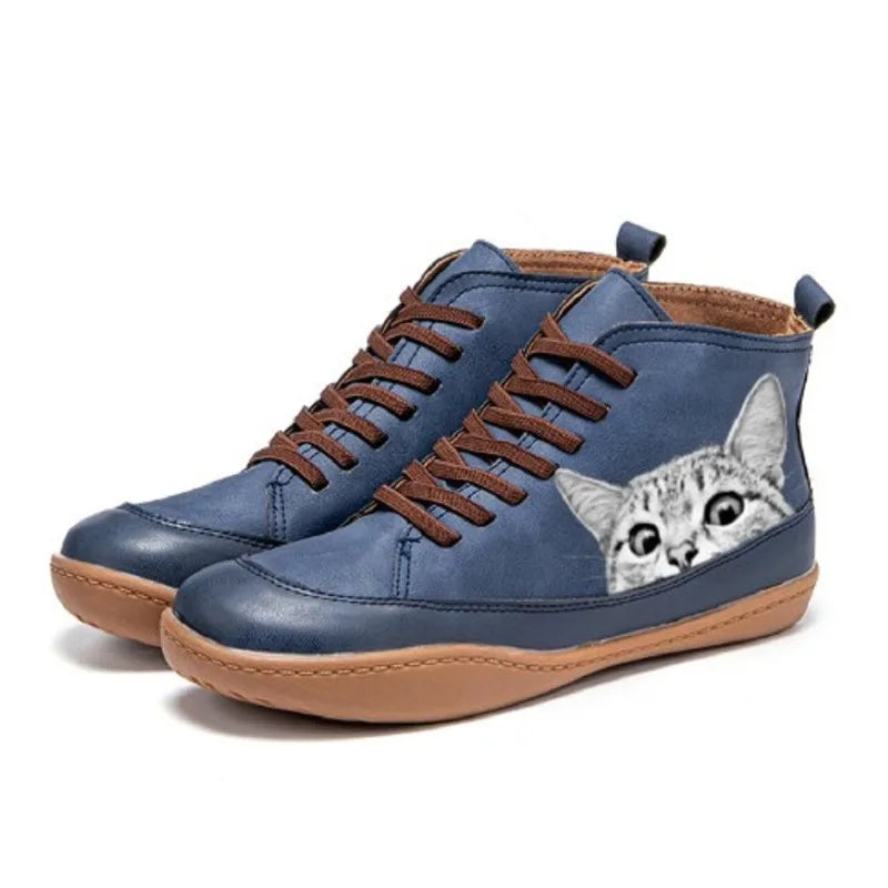 Fenna - Botines De Piel De Gato