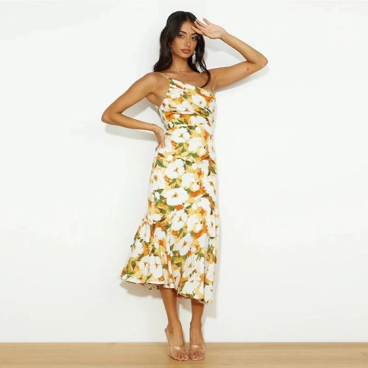 Cynthia - Vestido De Satén Floral
