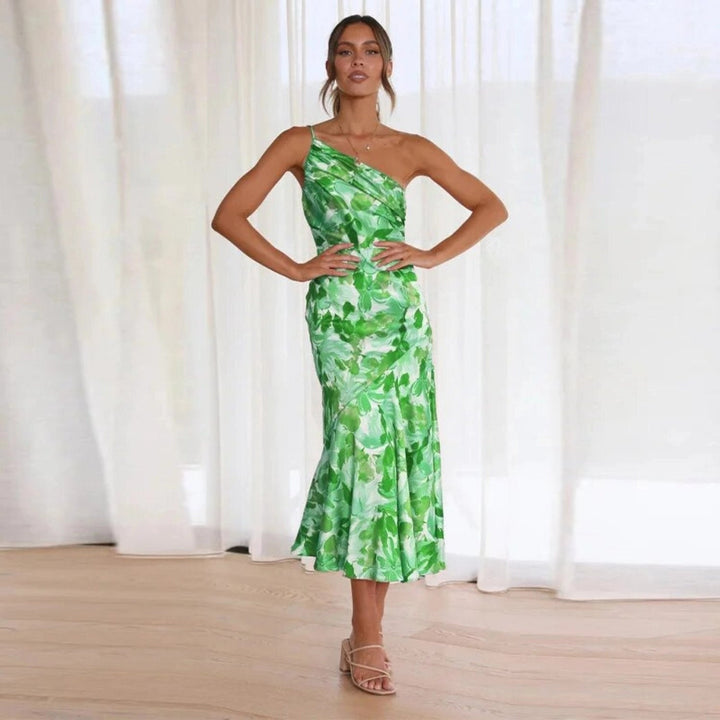 Cynthia - Vestido De Satén Floral