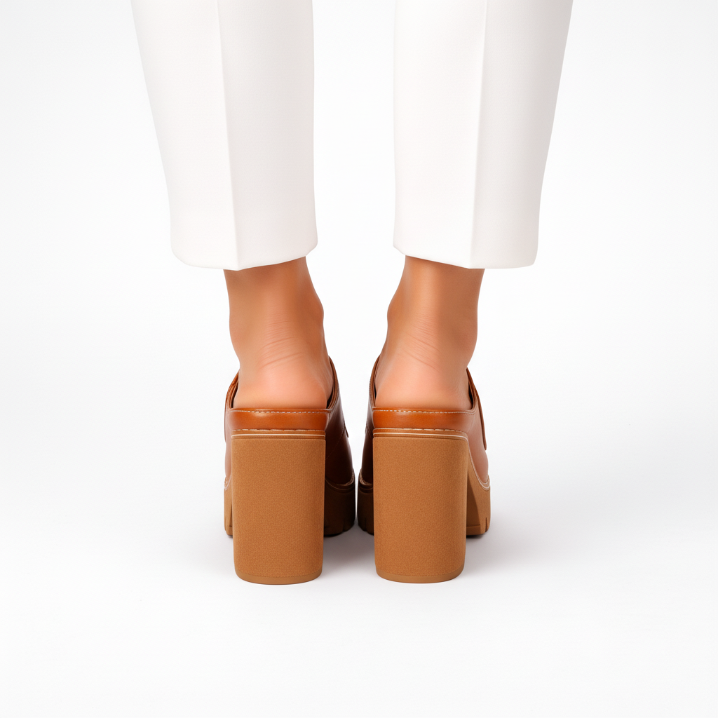 Nicolien - Sandalias de Tacón Grueso y Punta Abierta