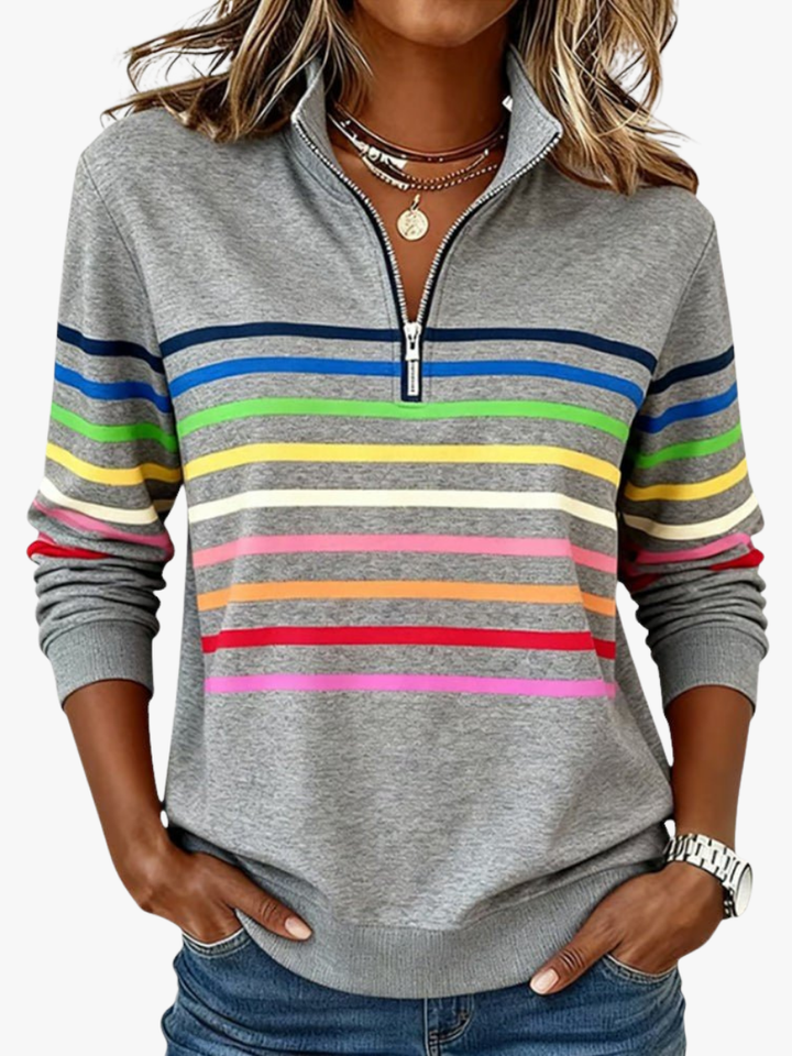 Mourinda - Sudadera a Rayas De Manga Tres Cuartos