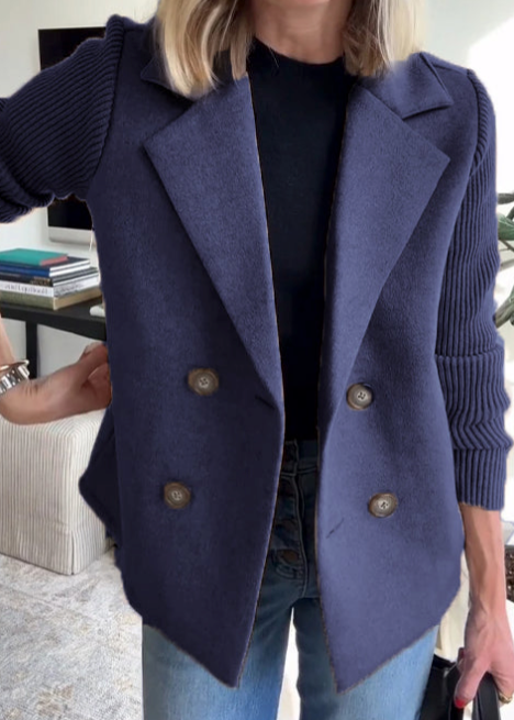 Nahide - Blazer Con Mangas Acanaladas y Cuello Con Solapas