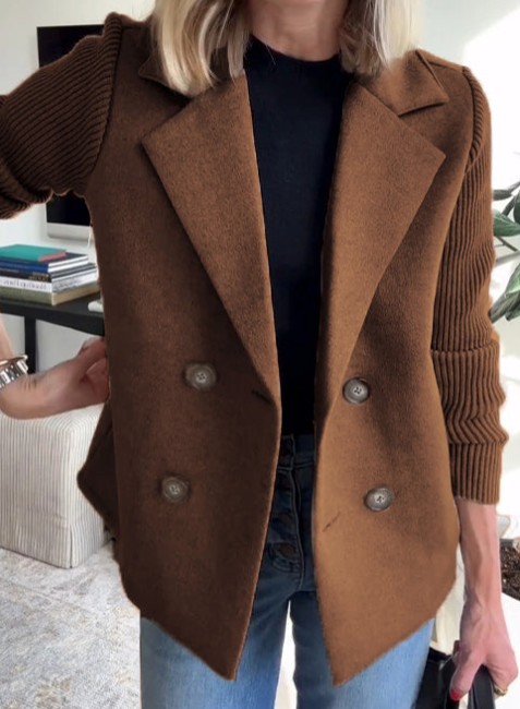 Nahide - Blazer Con Mangas Acanaladas y Cuello Con Solapas