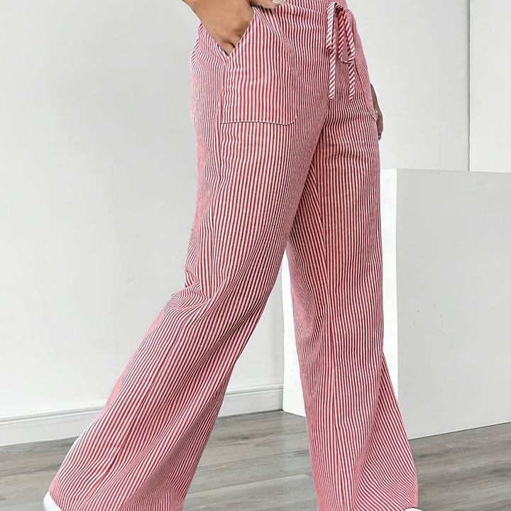 Sunnyi - Pantalón Ancho De Rayas Informal