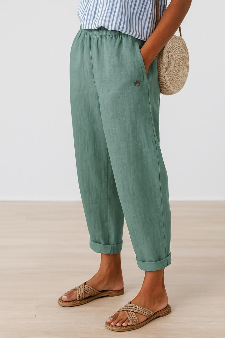 Yanchik - Pantalones Elegantes Con Bolsillos Laterales