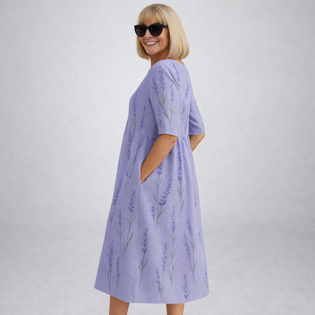 Zunia - Vestido Midi Floral Con Bolsillos
