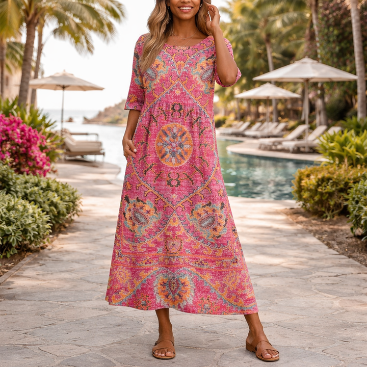 Medeina - Vestido Elegante Con Estampado