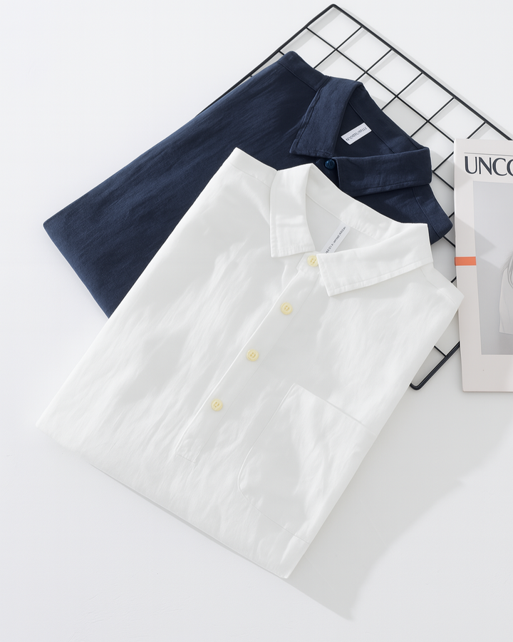 Antuan - Cómoda Camisa de Manga Larga con Bolsillo Delantero