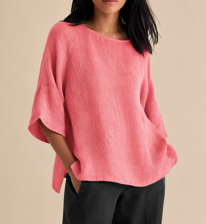 Steffi - Blusa Informal de Corte Oversize y Cuello Redondo