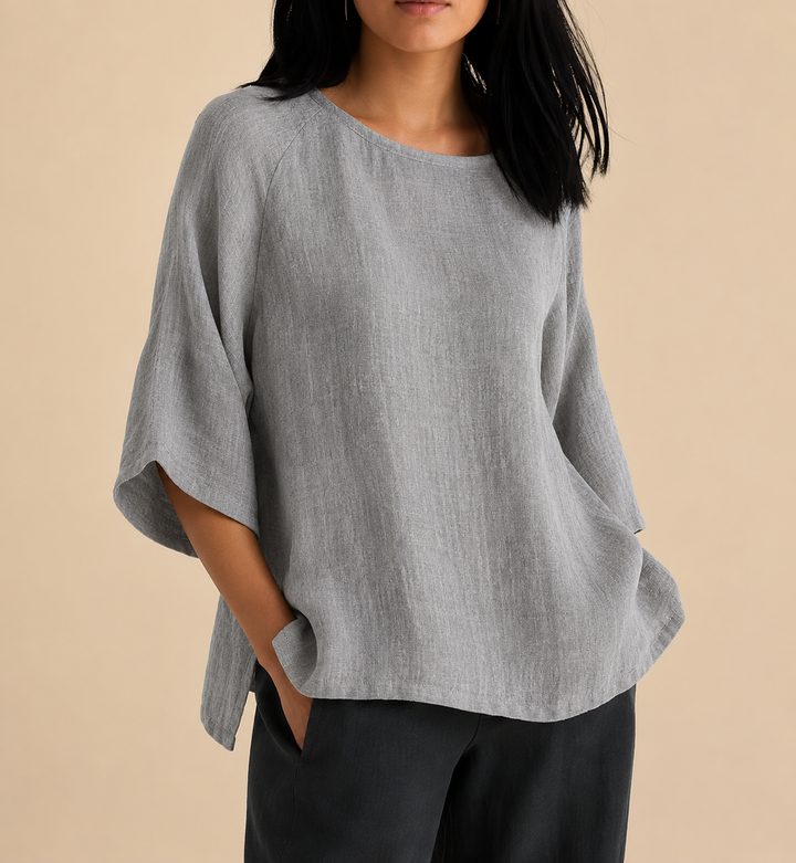 Steffi - Blusa Informal de Corte Oversize y Cuello Redondo