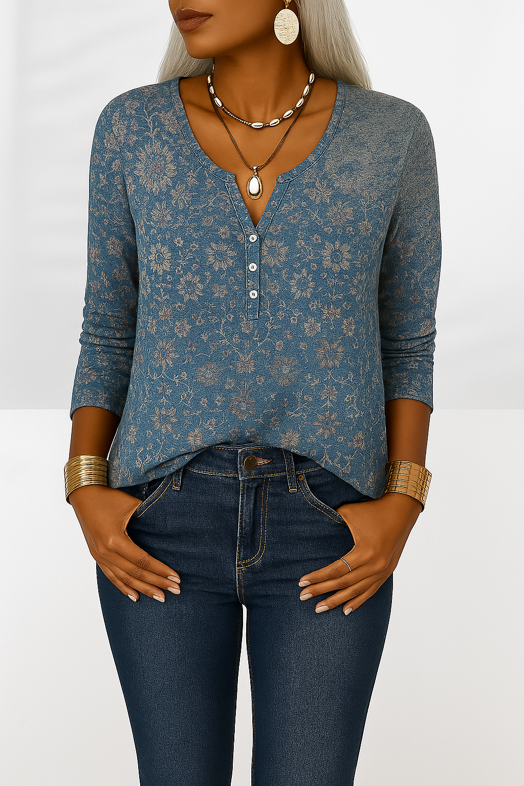 Flossie - Blusa Con Estampado Floral Y Mangas Largas