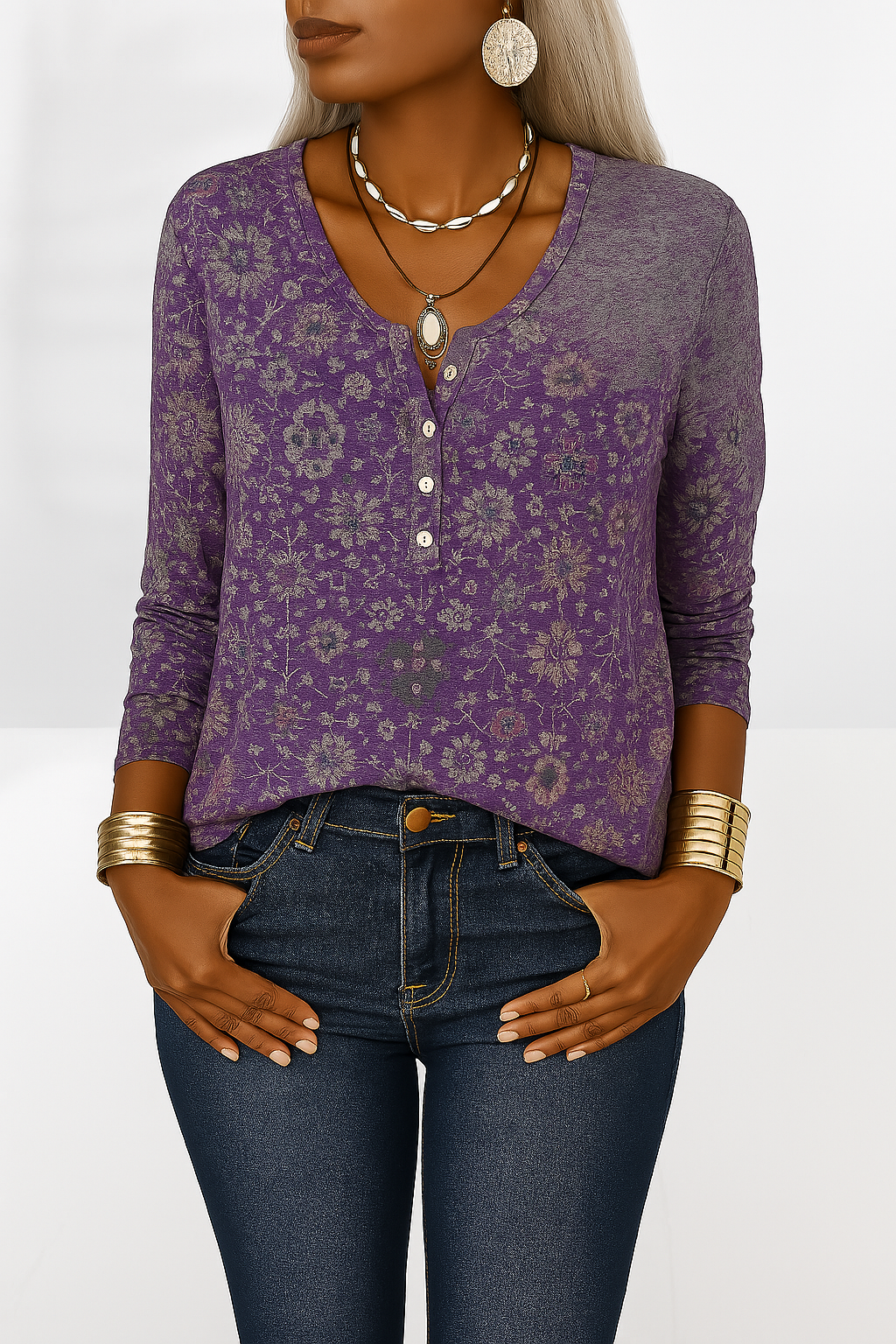 Flossie - Blusa Con Estampado Floral Y Mangas Largas