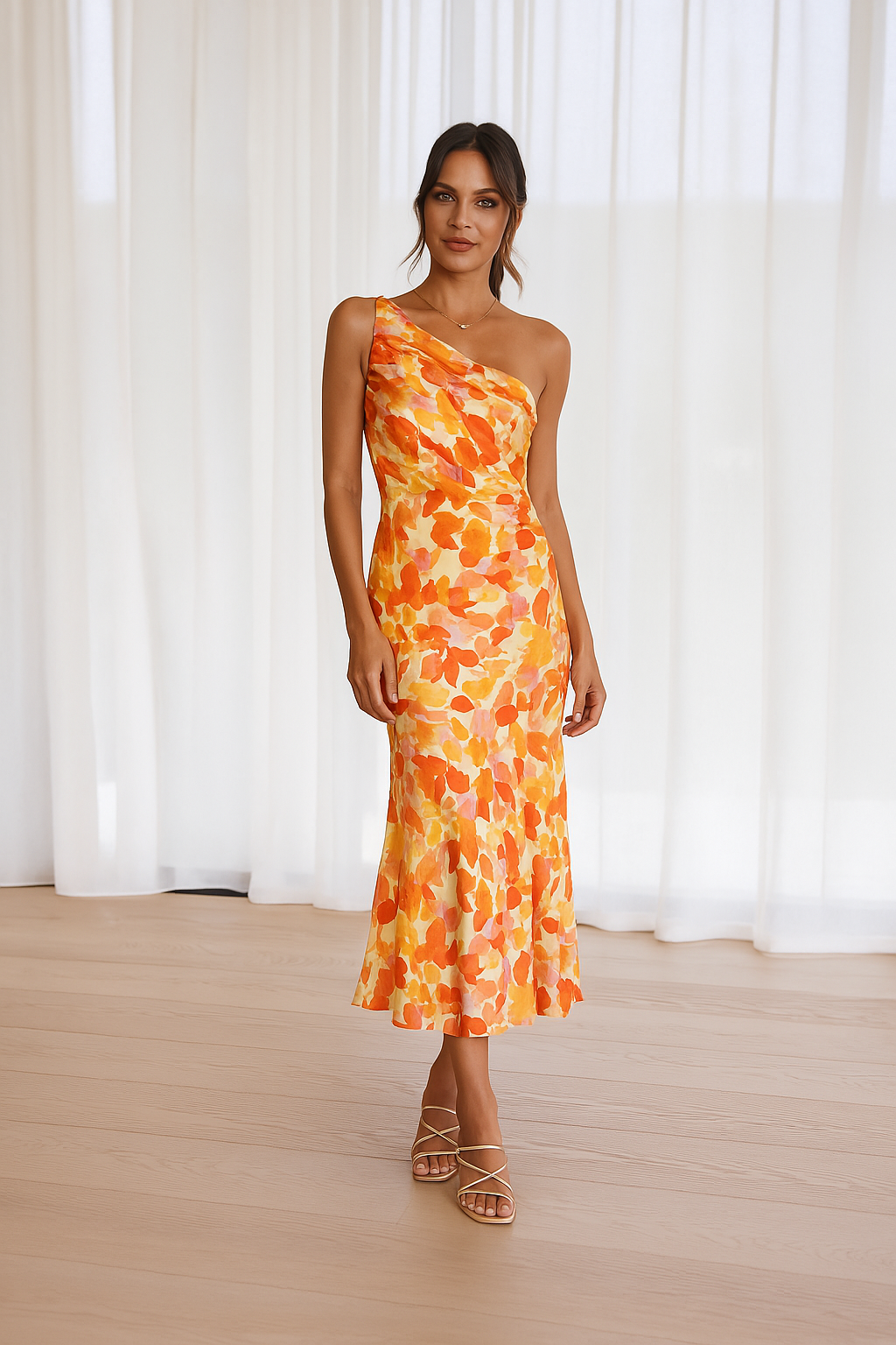 Cynthia - Vestido De Satén Floral