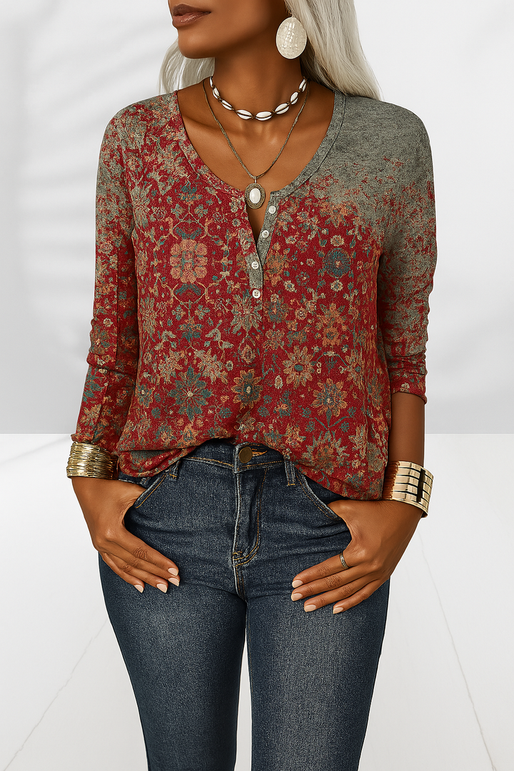 Flossie - Blusa Con Estampado Floral Y Mangas Largas
