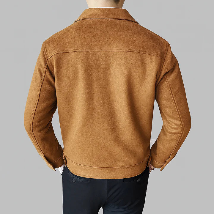 Davila - Chaqueta Elegante De Ante De Manga Larga