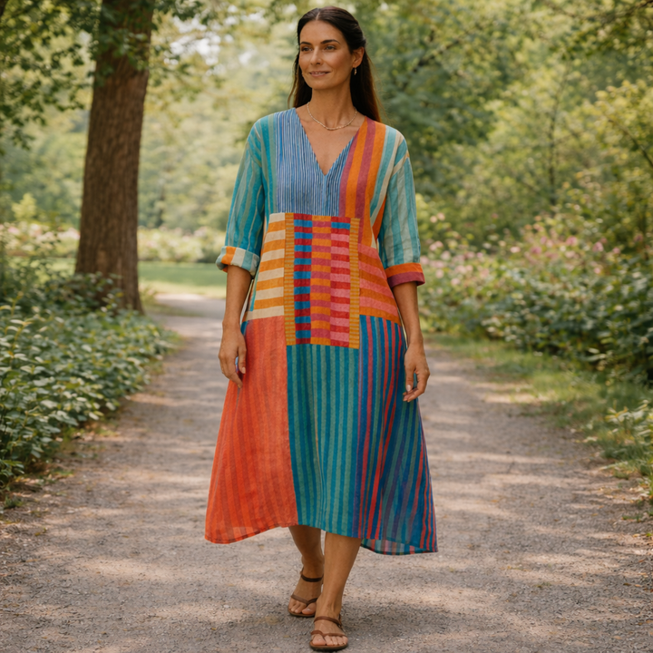 Piyasha - Vestido Geométrico Elegante