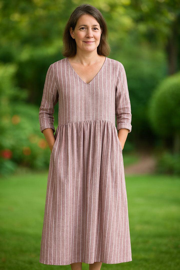 Gregoria - Vestido Informal A Rayas