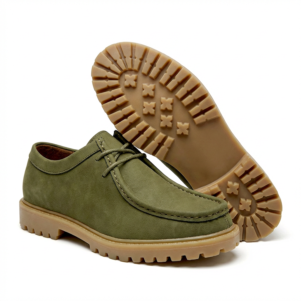 Jasson - Zapatos Con Cordones y Puntera Mocasin de Ante