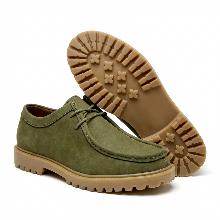 Jasson - Zapatos Con Cordones y Puntera Mocasin de Ante