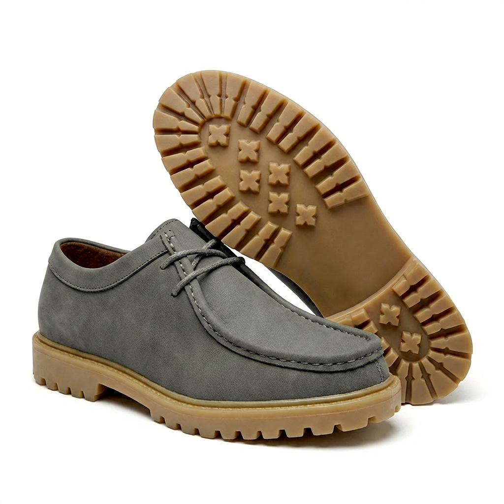 Jasson - Zapatos Con Cordones y Puntera Mocasin de Ante
