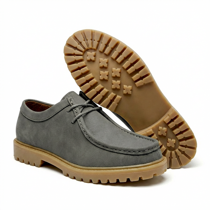 Jasson - Zapatos Con Cordones y Puntera Mocasin de Ante
