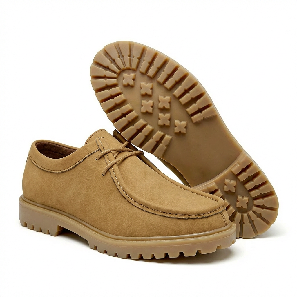 Jasson - Zapatos Con Cordones y Puntera Mocasin de Ante