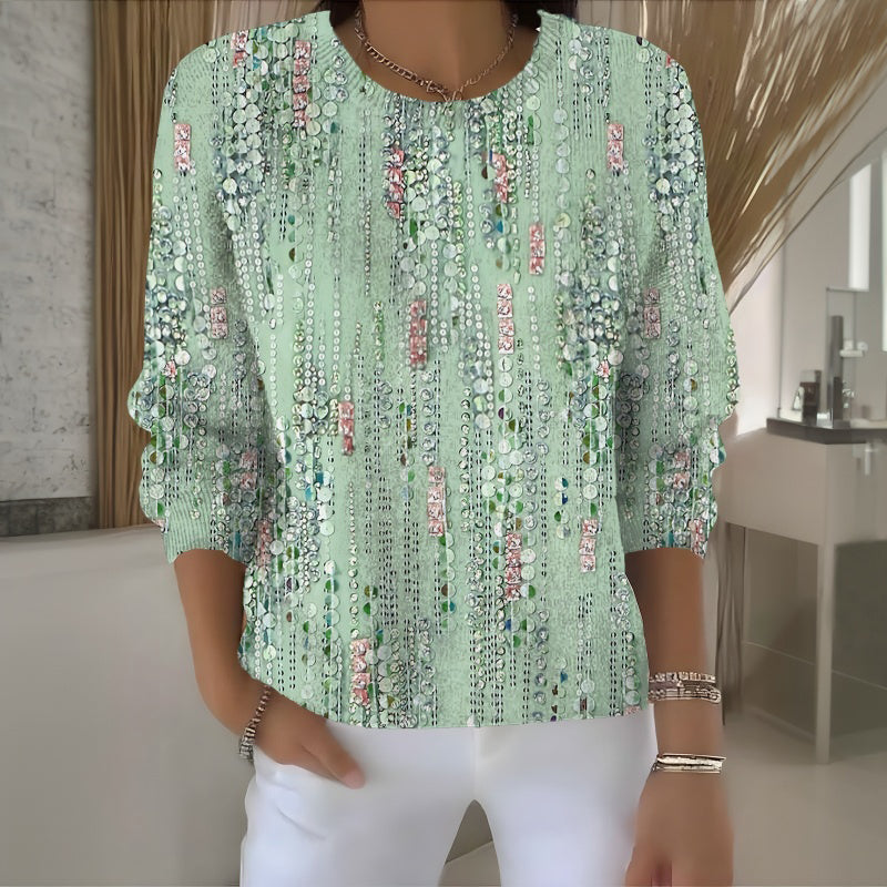 Sandakini - Camiseta Informal de Cuello Redondo