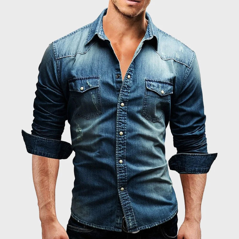 Nemanja - Elegante Camisa Vaquera Con Bolsillos