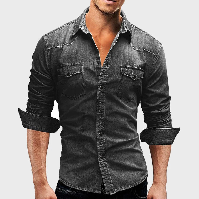 Nemanja - Elegante Camisa Vaquera Con Bolsillos