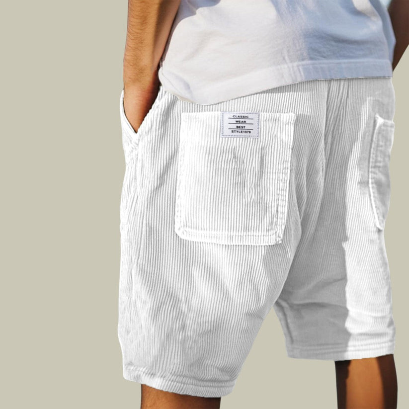 Steyn - Pantalones Cortos de Terciopelo Con Cintura Elástica