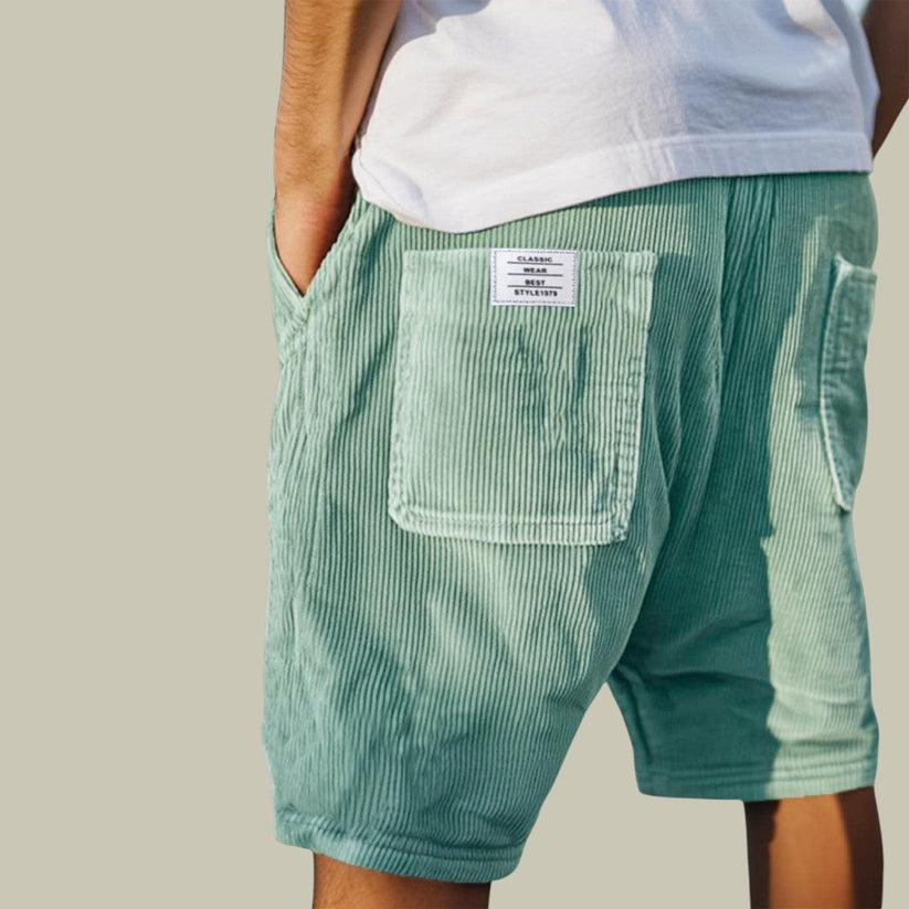 Steyn - Pantalones Cortos de Terciopelo Con Cintura Elástica