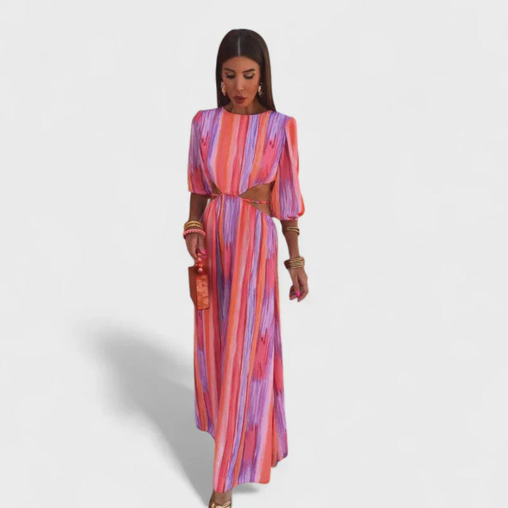 Azevedo - Elegante Vestido Largo Con Cortes