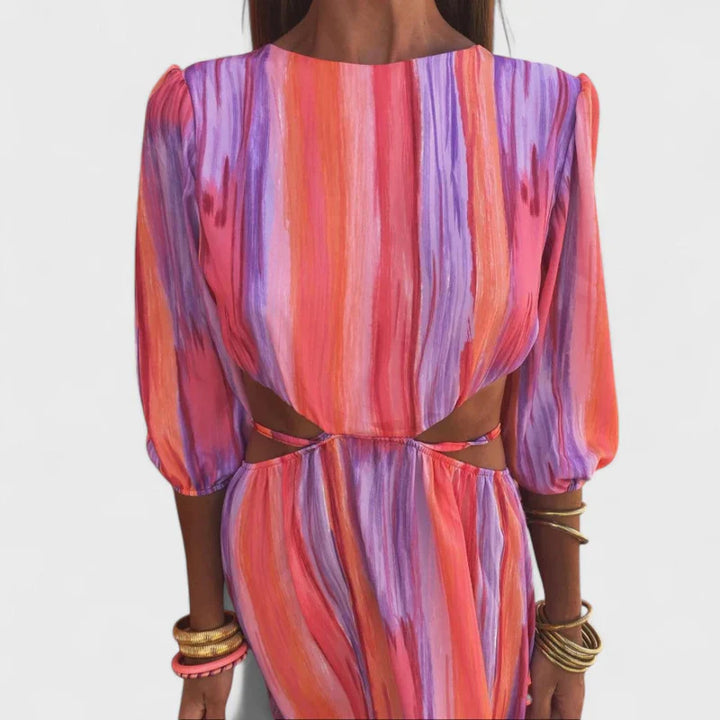 Azevedo - Elegante Vestido Largo Con Cortes