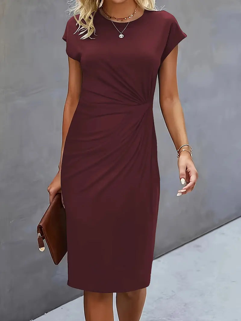 Adelina - Elegante Vestido Con Cuello Redondo