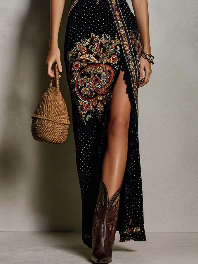 Cevina - Vestido Boho Con Escote en V Profundo
