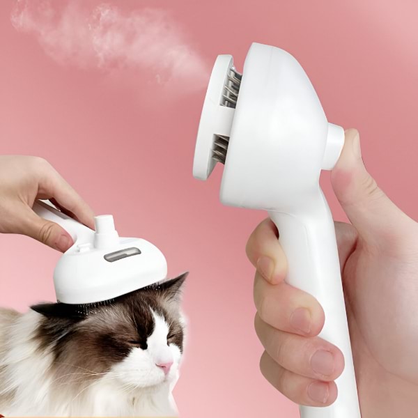 FurEase - Recargable Mascota Vapor Cepillo Pulverizar Para Aseo