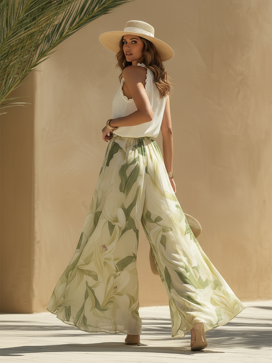 Mireella - Conjunto De Dos Piezas Con Estampado De Lirios