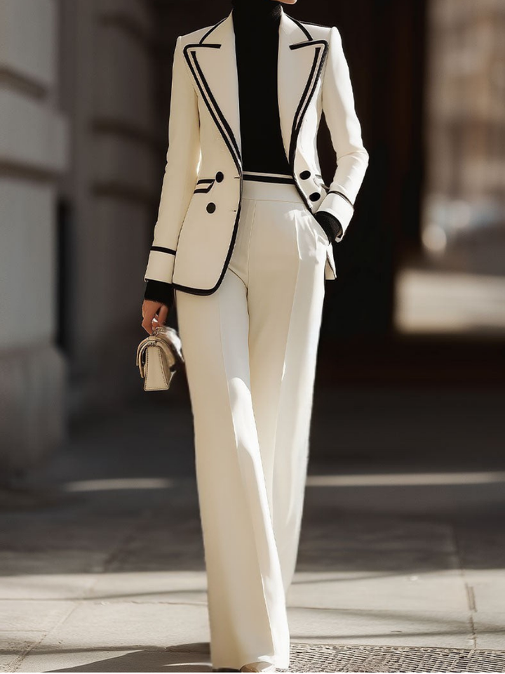 Kaushini - Traje de Dos Piezas Con Pantalones Anchos
