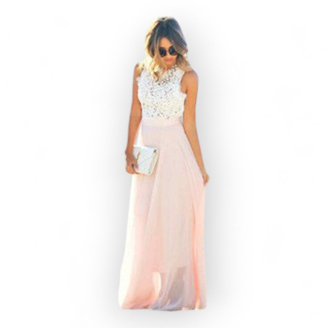Siegrid - Vestido De Verano Elegante Sin Mangas Confeccionado En Encaje