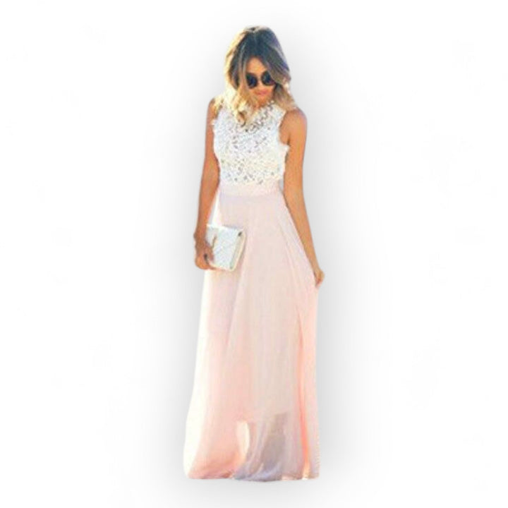 Siegrid - Vestido De Verano Elegante Sin Mangas Confeccionado En Encaje