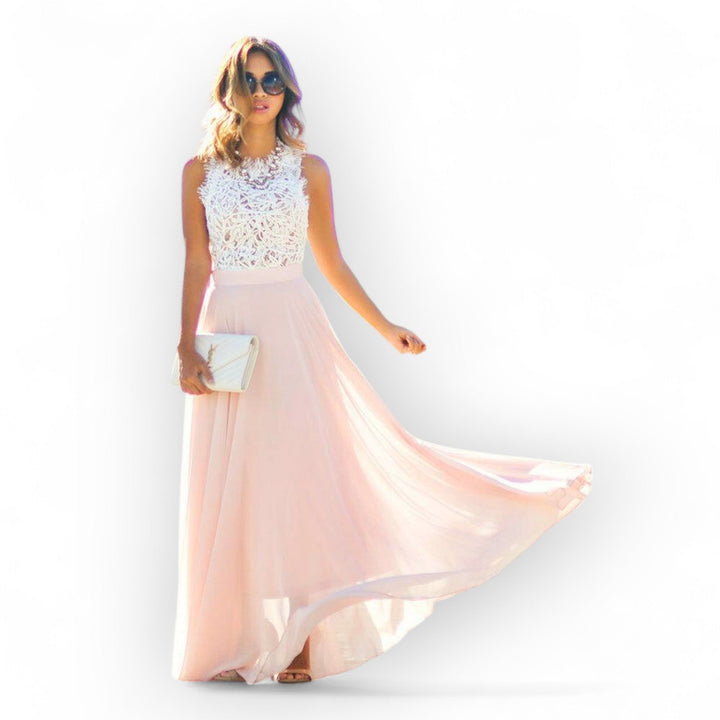 Siegrid - Vestido De Verano Elegante Sin Mangas Confeccionado En Encaje