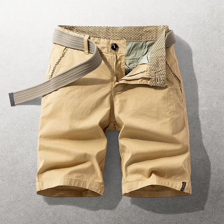 Heinen - Pantalones Cortos Informales Con Cinturón de Tela Ajustable