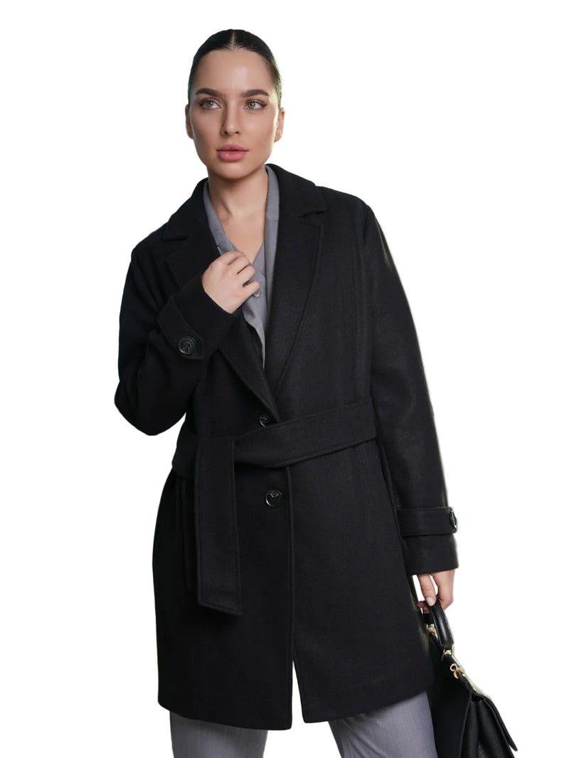 Iseult - Elegante Abrigo Con Cinturón Para Atar