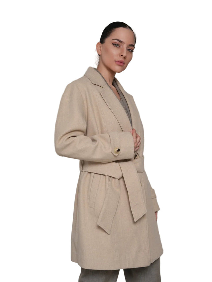 Iseult - Elegante Abrigo Con Cinturón Para Atar