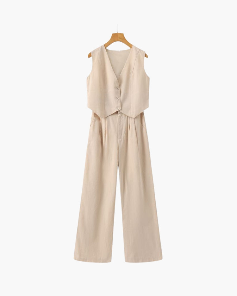 Lenaya - Traje De Lino De Dos Piezas