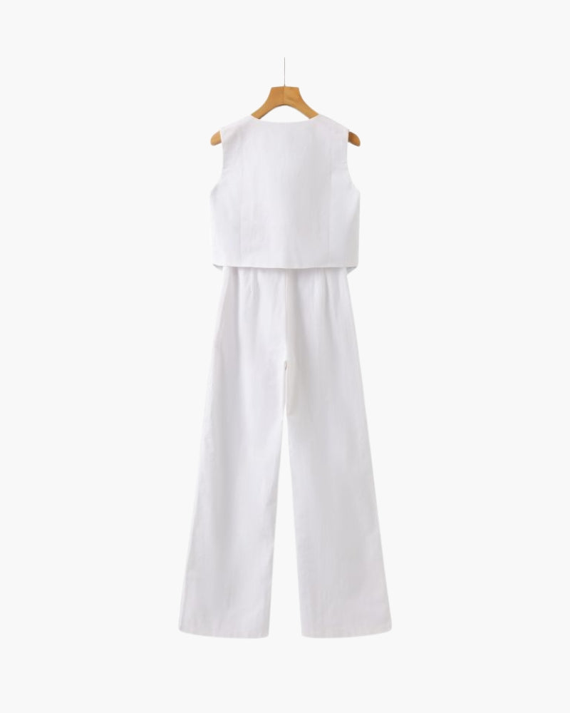 Lenaya - Traje De Lino De Dos Piezas